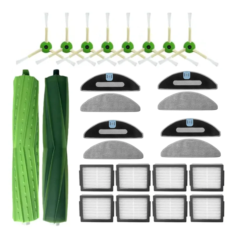 ABRG-Parts Kit لـ Irobot Roomba Combo I5 / I5+ / J5 / J5 + جهاز آلي لتنظيف الأتربة فرشاة جانبية رئيسية فلتر Hepa وسادات ممسحة