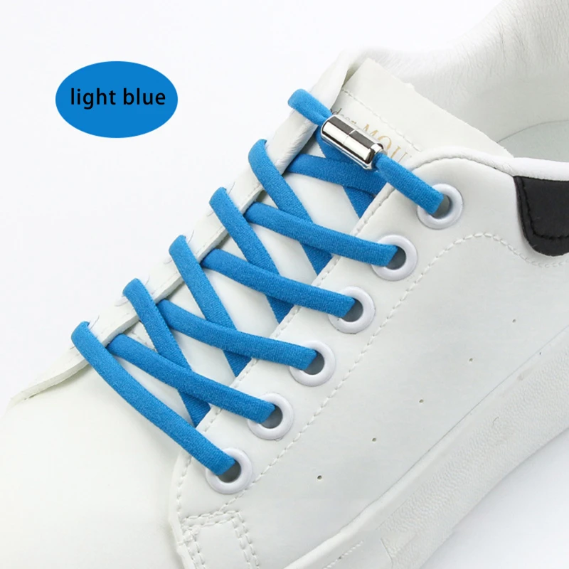 

New Elastic Shoelaces Shoe laces Kids Adult Sneakers Flat Shoelace Unisex Non tie metal capsule elastic shoelaces