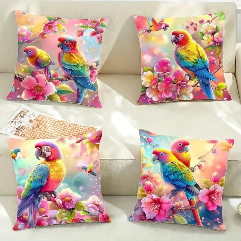 

Simple style flower and bird pillowcaseSuitable for sofa car bedroom decorative cushion cover pillow cover