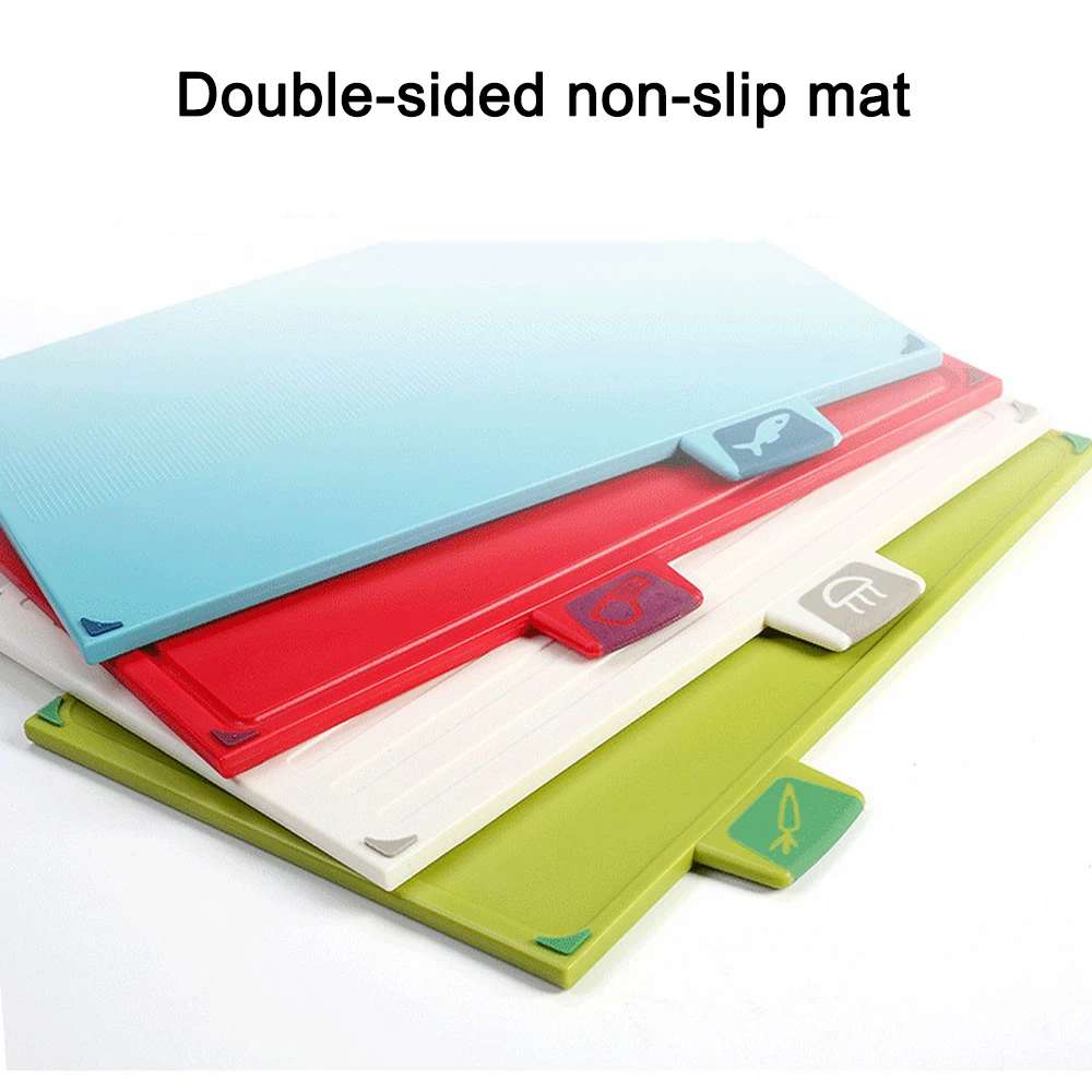 Food Knife Cutting Boards with Holder Sets for Kitchen Non-Slip Anti Bacterium Plastic Chopping Block Plastic Dishwasher Safe