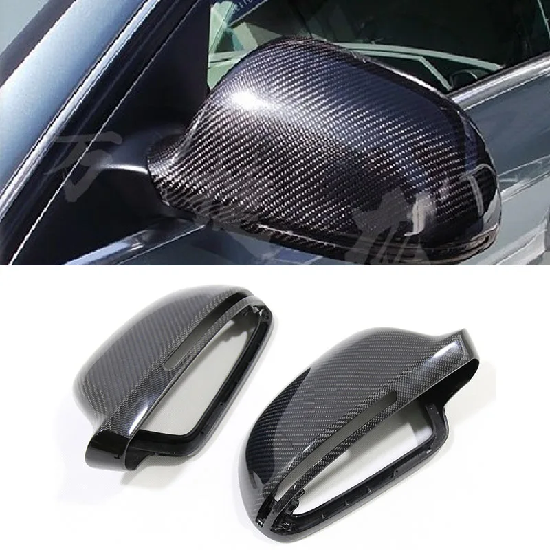 For A4 B8 2009-2012 A4B8 Carbon Fiber Modified Mirror Housing Rearview Mirror Cover Protective Decoration