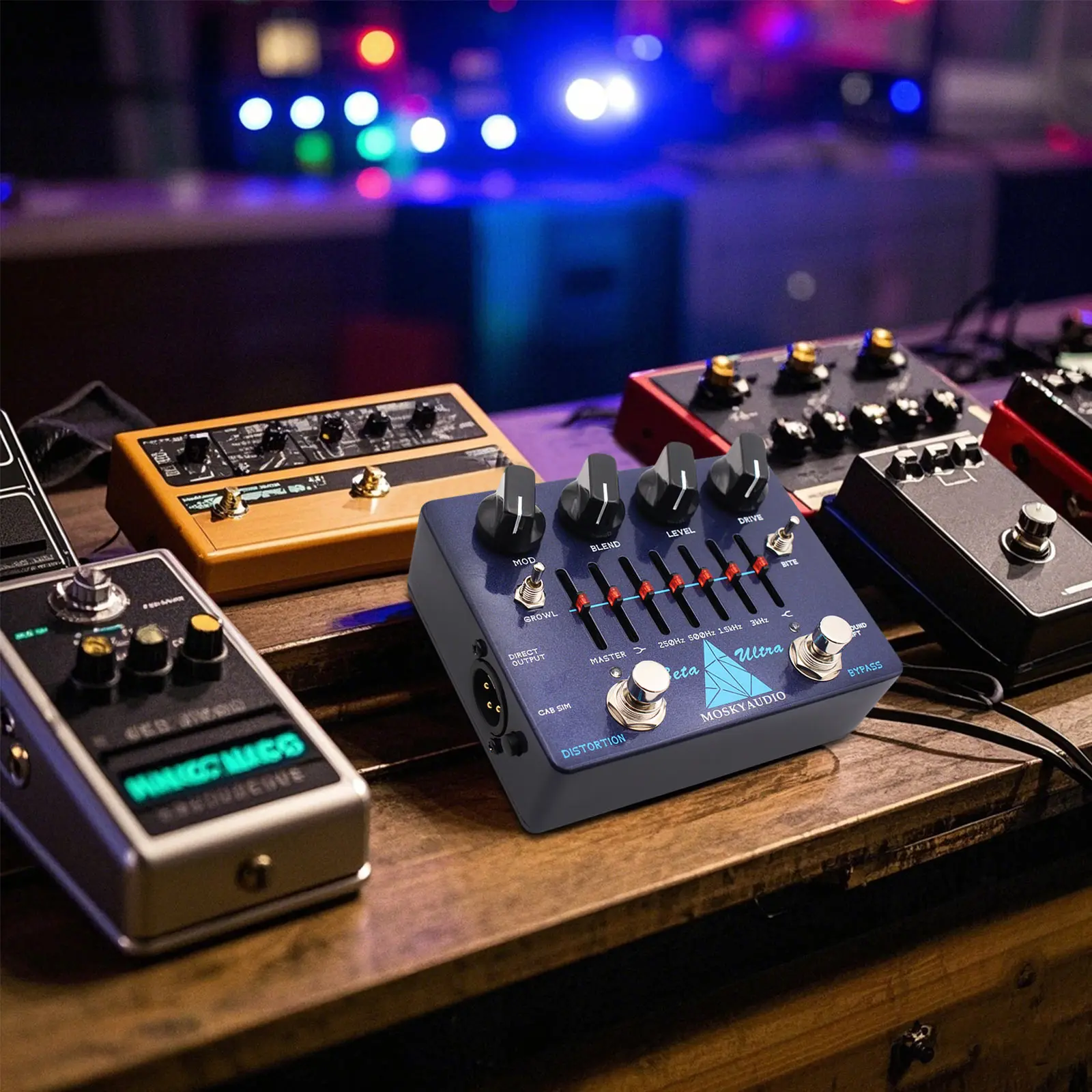 Moskyaudio Beta Ultra Bass Preamp - تشويه الدائرة المزدوجة، 6 نطاقات نشطة Eq، مخرج Xlr Di مع محاكاة الخزانة