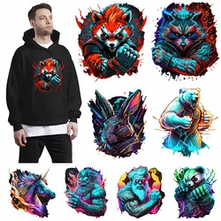 Iron-On Sticker For ClothesDIY Animal Color Graffiti Fashion DTF Sticker T-Shirt Hoodie Patch Waterproof