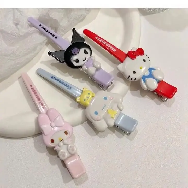 Miniso サンリオ ケイティ ヘアピック ダックバイト ヘッドドレス サイド前髪 ヘアピン キュートでスイートなヘアピッキング 新しいストリップフリーのワンシェイプクリップ
