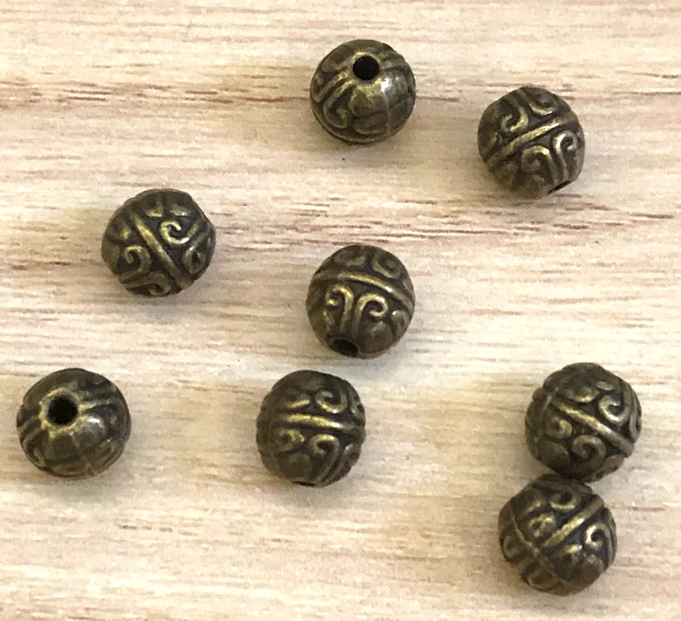

30pcs 7.3*7.2mm hole 1.6mm antiqued bronze color Vintage spacer beads for handamde jewelry Zinc alloy metal HW3539