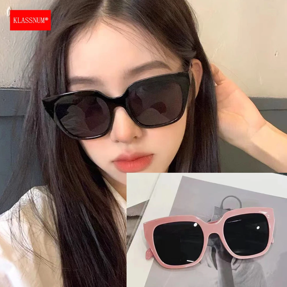 KLASSNUM Oversized Square Women 2026 Trendy Sunglasses Cat Eye Lens UV400 Protection Lightweight Sunglasses for Outdoor Travel