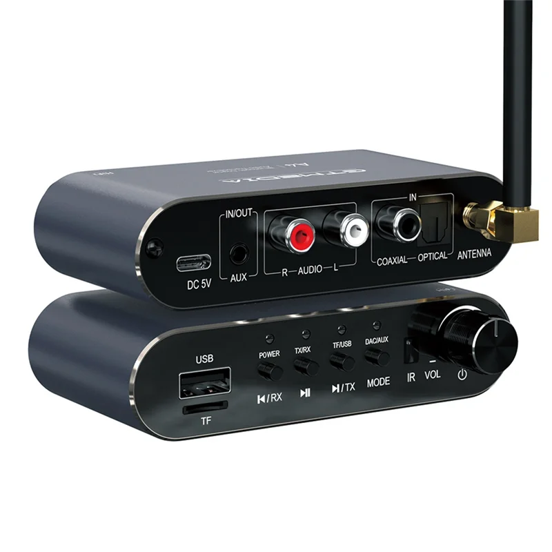 A47F-GTMEDIA A4 بلوتوث 5.1 محول صوت لاسلكي مع RCA، مقبس 3.5 مم، فك تشفير SBC/AAC للتلفزيون والسيارة