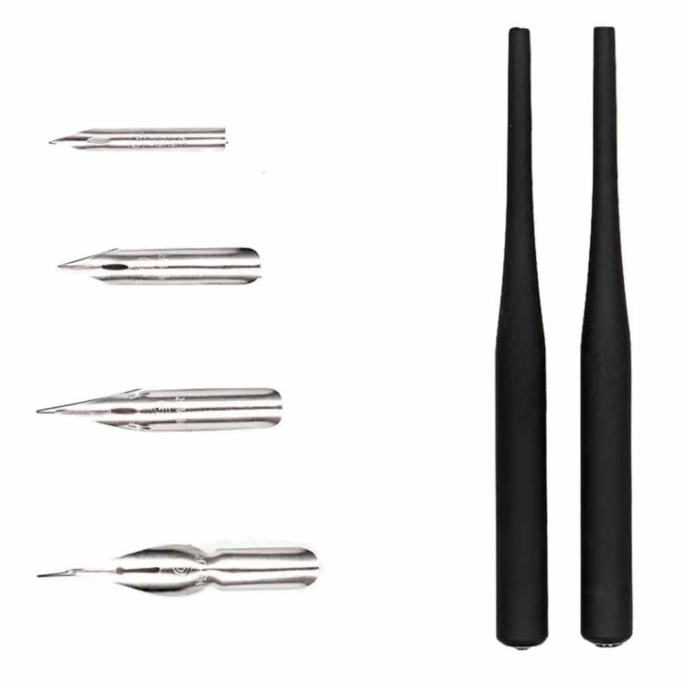 Fountain Pens Manga Calligraphy Dip Pen+4 Nibs Signature Lettering Calligraphy Dip Pen Kit Sketching Drawing Comic Dip Pen - view 5