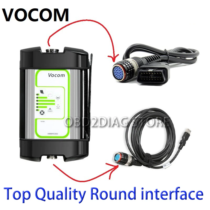 Heavy Duty Diagnosis Vocom II 88890300 with Software PTT2.8.15 + CF-C2 For WolWo/R-noult/UD/Mack Truck excavator Diagnostic Tool