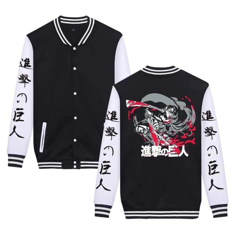 

American Vintage Shingeki No Kyojin Attack Titan Anime Sweatshirt Jacket Autumn Winter New Men's Sports Jacket Couple Clothing