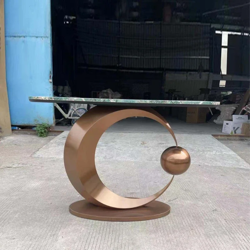 

11Light Luxury Entry Porch Table Rack Aisle Decorative Cabinet Case Few Marble Entry..