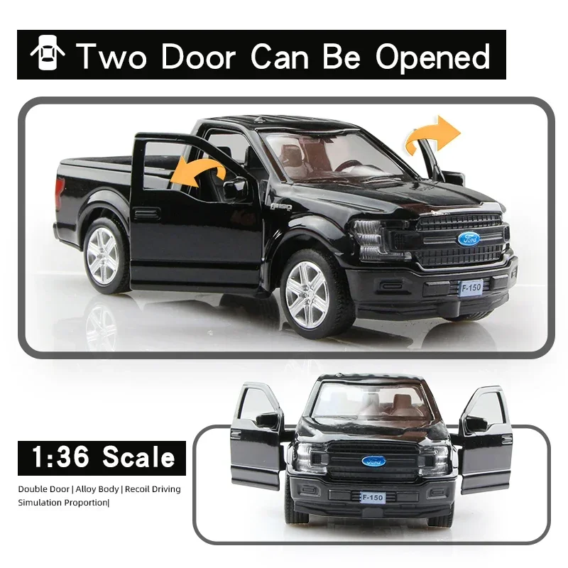 Ford F150 SVT Raptor Off-Road Pickup Truck RMZ city Car Styling 1:36 Alloy SUV Model Simulation Exquisite Diecasts & Toy Vehicle