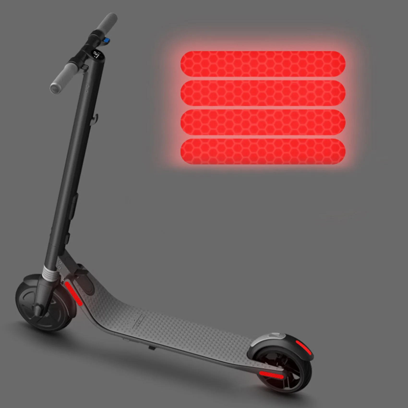 Front Rear Wheel Cover Protective Shell Reflective Sticker for Ninebot Max G30 Scooter Accessories 4PCS, Red