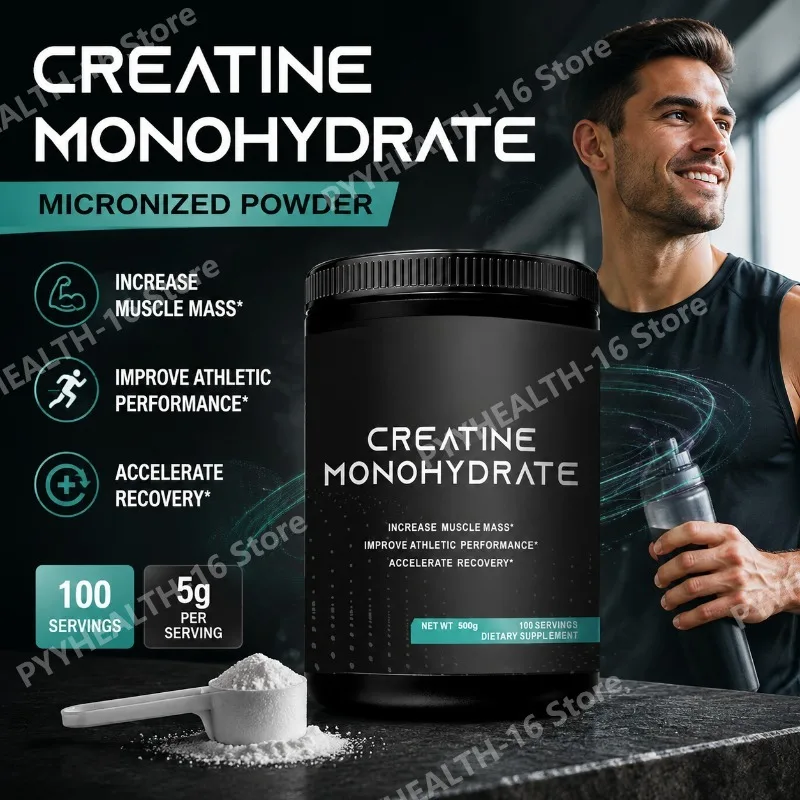 Creatine Monohydrate Powder for Muscle Mass, Athletic Performance, and Faster Gym Workout Recovery Support - 100 Servings