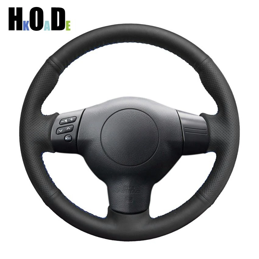 Black Artificial Leather Hand-stitched Car Steering Wheel Cover For Toyota Corolla 2004-2006 Caldina 2002-2007 RAV4 (US) 2005