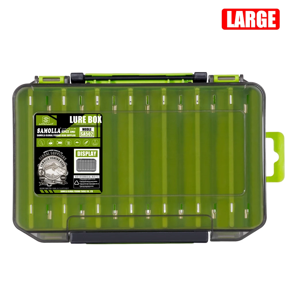 SAMOLLA Doppelseitige kompakte Tackle Box – Streamline Fishing mit langlebigem, vielseitigem Organizer für Köder, Haken und Köder