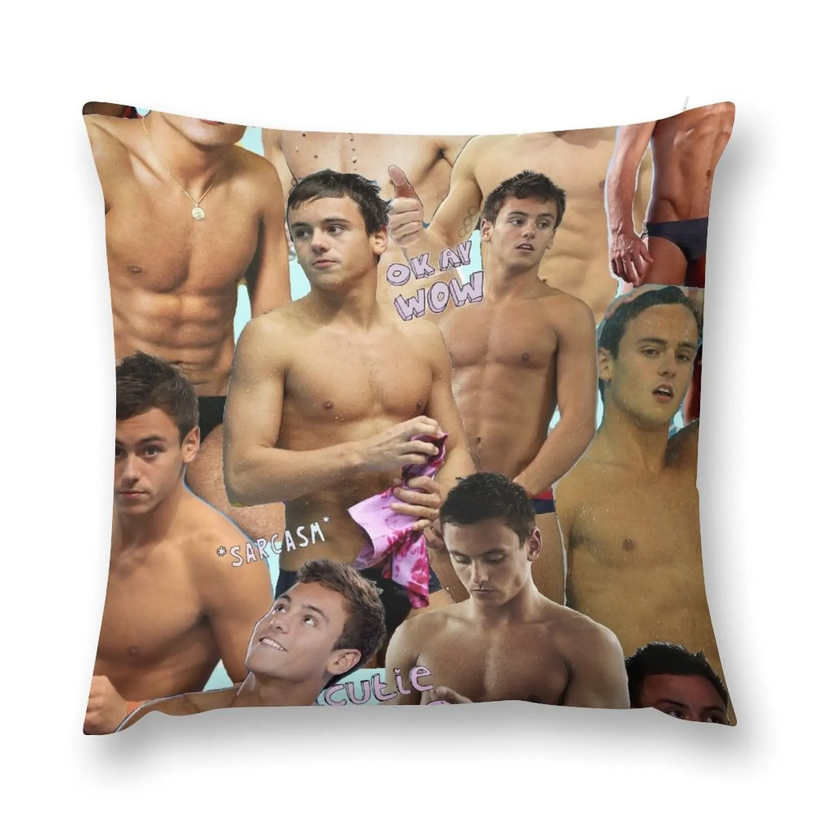 Tom Daley Collage Throw Pillow Pillowcases Cushion Covers For Living Room pillow