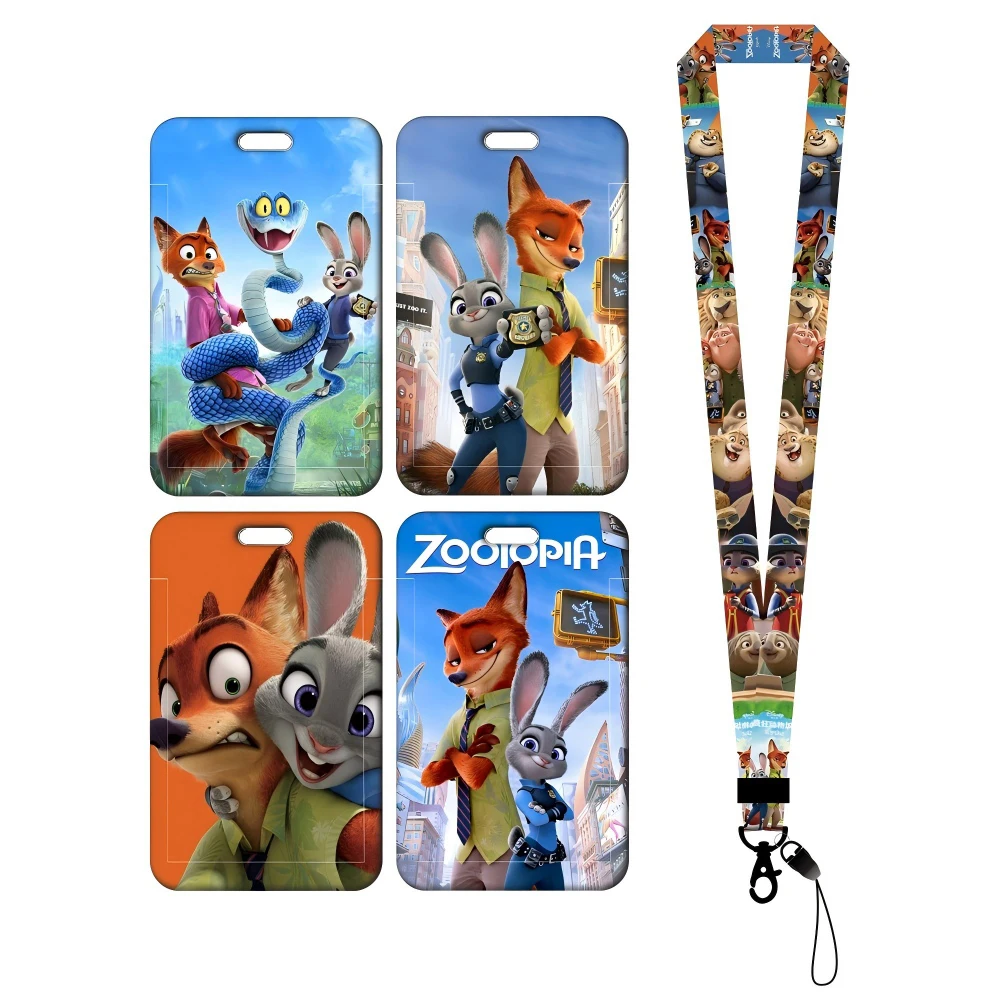 Disney Zootopia Anime Card Holder, Bus & Metro Pass Case with Polyester Lanyard for Students view 4
