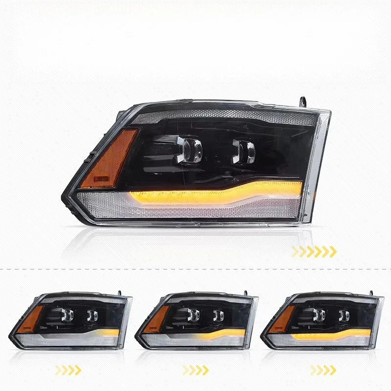 Plug And Play LED Headlight Assembly For Dodge RAM 1500/2500/3500 2009-2018,  Compatible With Car Circuit With No Fault Codes