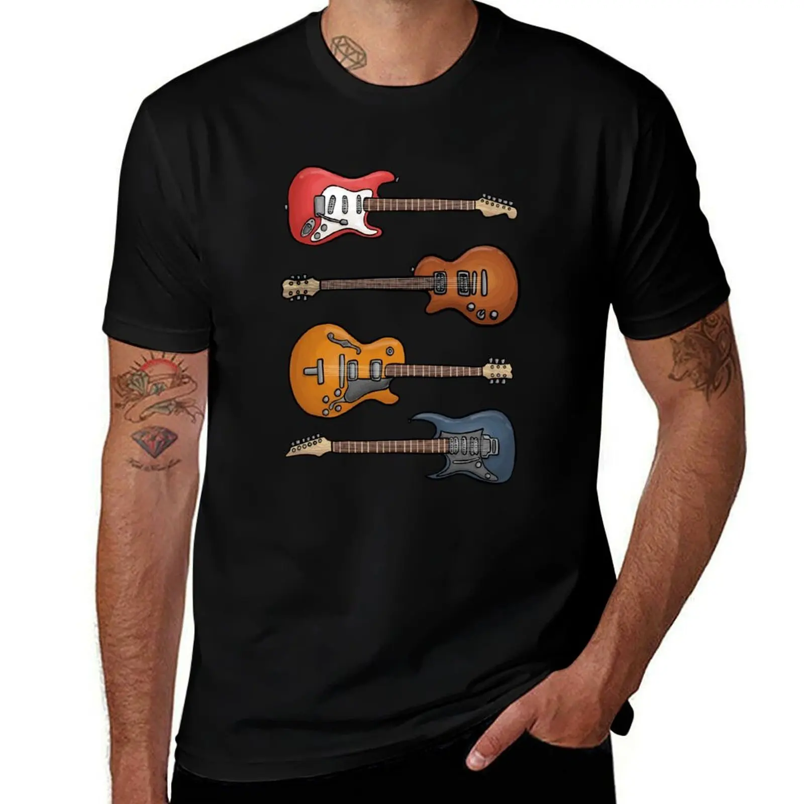 

shirts t shirts Guitar cotton Gift T-Shirt designer oversize anime t Musician Music shirt Electric t high Guitarist man quality