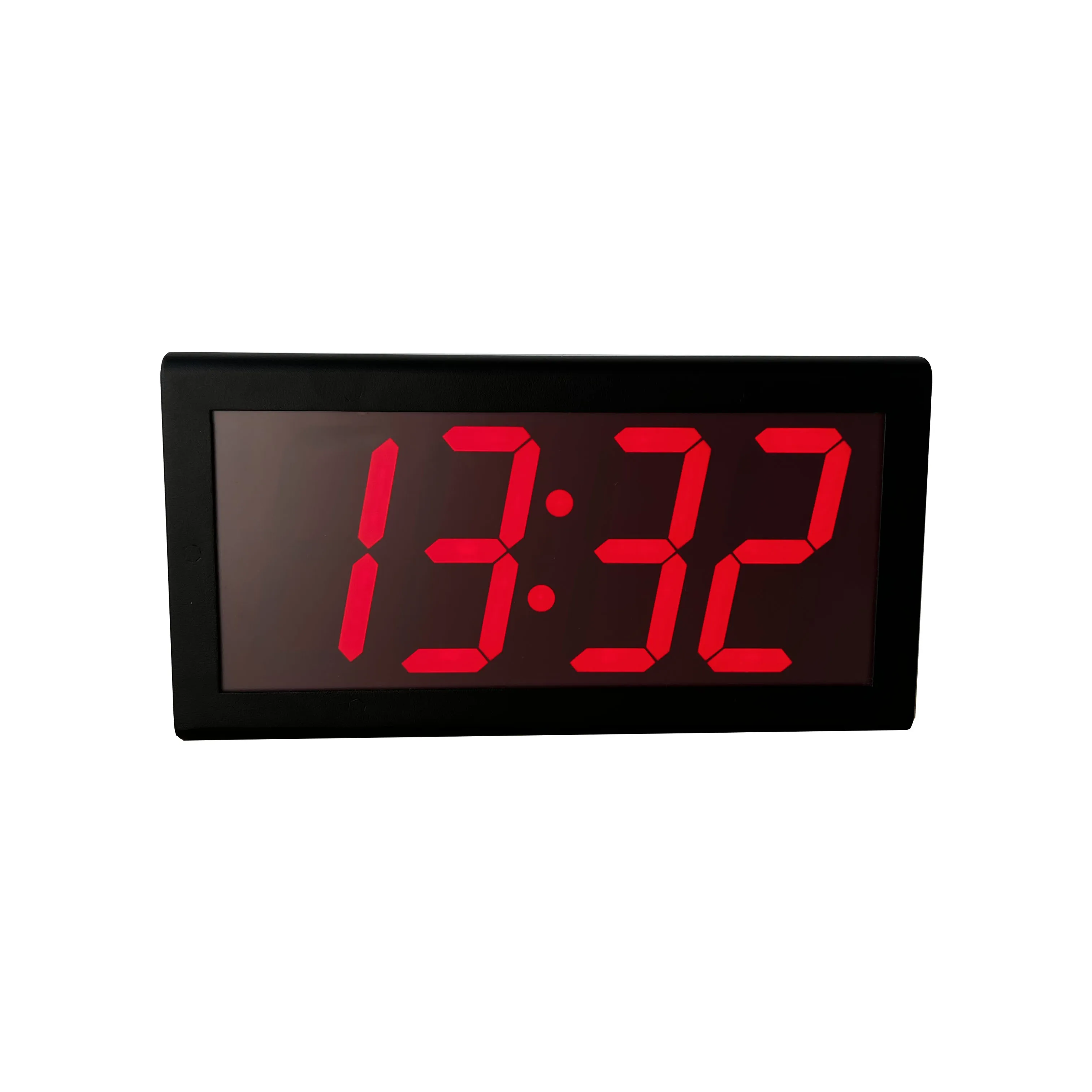 

4"4-digit Red LED PoE NTP Electronic Wall Clock, Surface Plastic Case