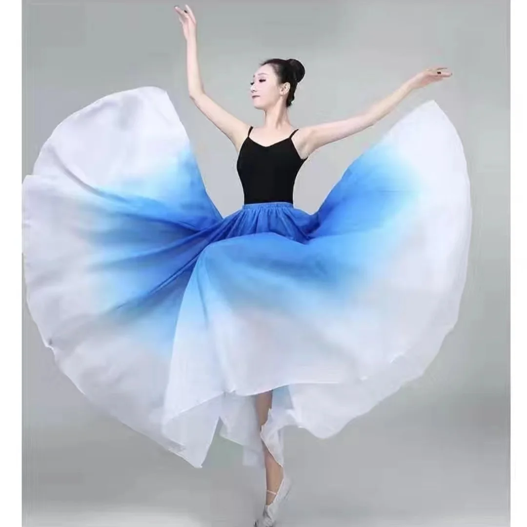 

540/720 Degree Spanish Flamenco Dance Gradient Color Elegant Super Fairy Skirt Women's Stage Performance Classical Dance Costume