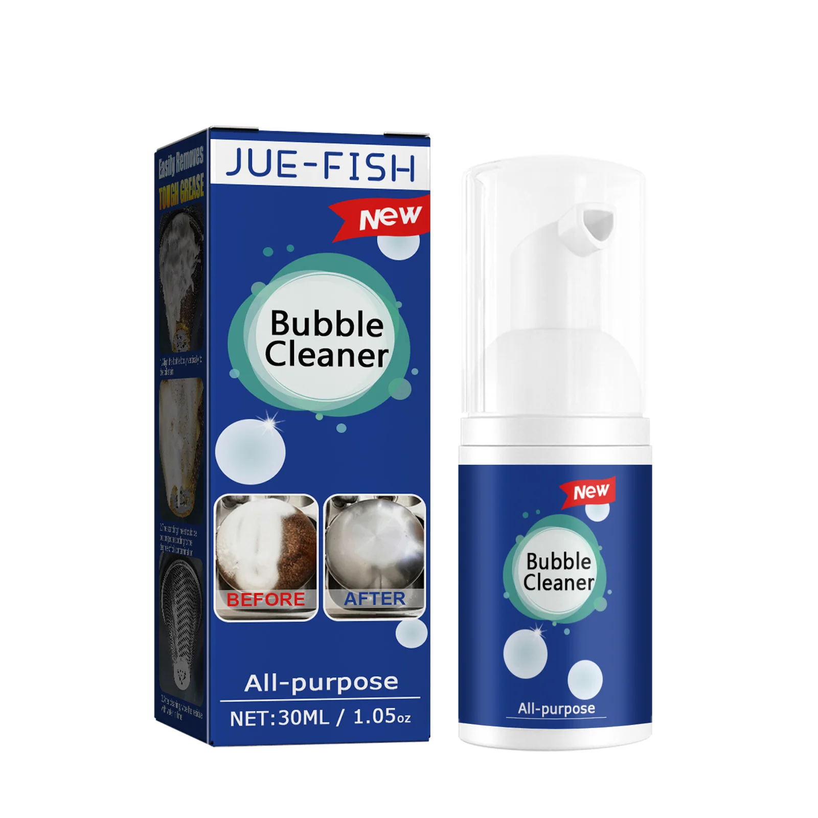 All Purpose Bubble Cleaner Foam Spray Kitchen Heavy Grease Stain Remover for Stove Range Hood Cookware Surface Dirt Cleaning