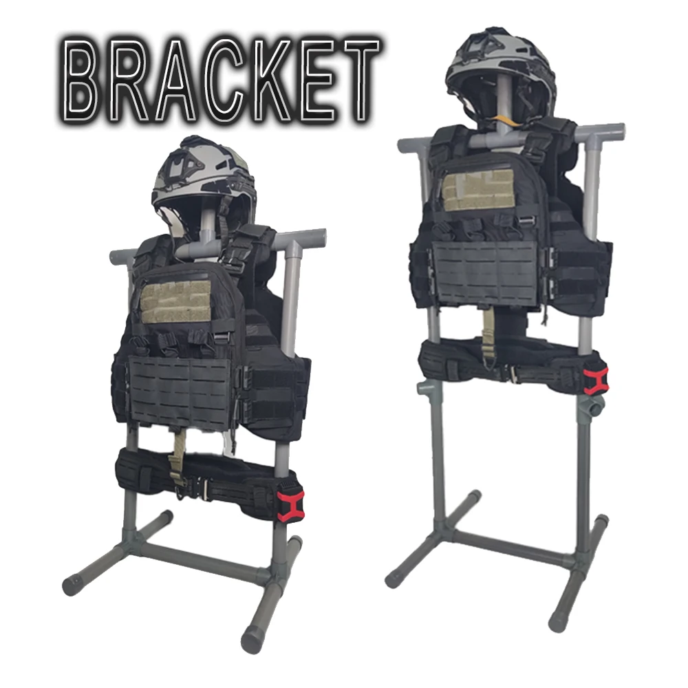 Tactical Helmet Vest Belt Combination Display Stand Multi-Functional Removable Home Equipment Support Stand for Hunting Shooting
