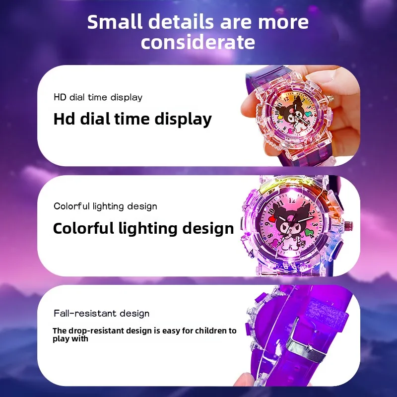 ساعة سانريو كورومي للأطفال - لعبة إلكترونية مضيئة لفتيات رياض الأطفال، فكرة هدية العيد
