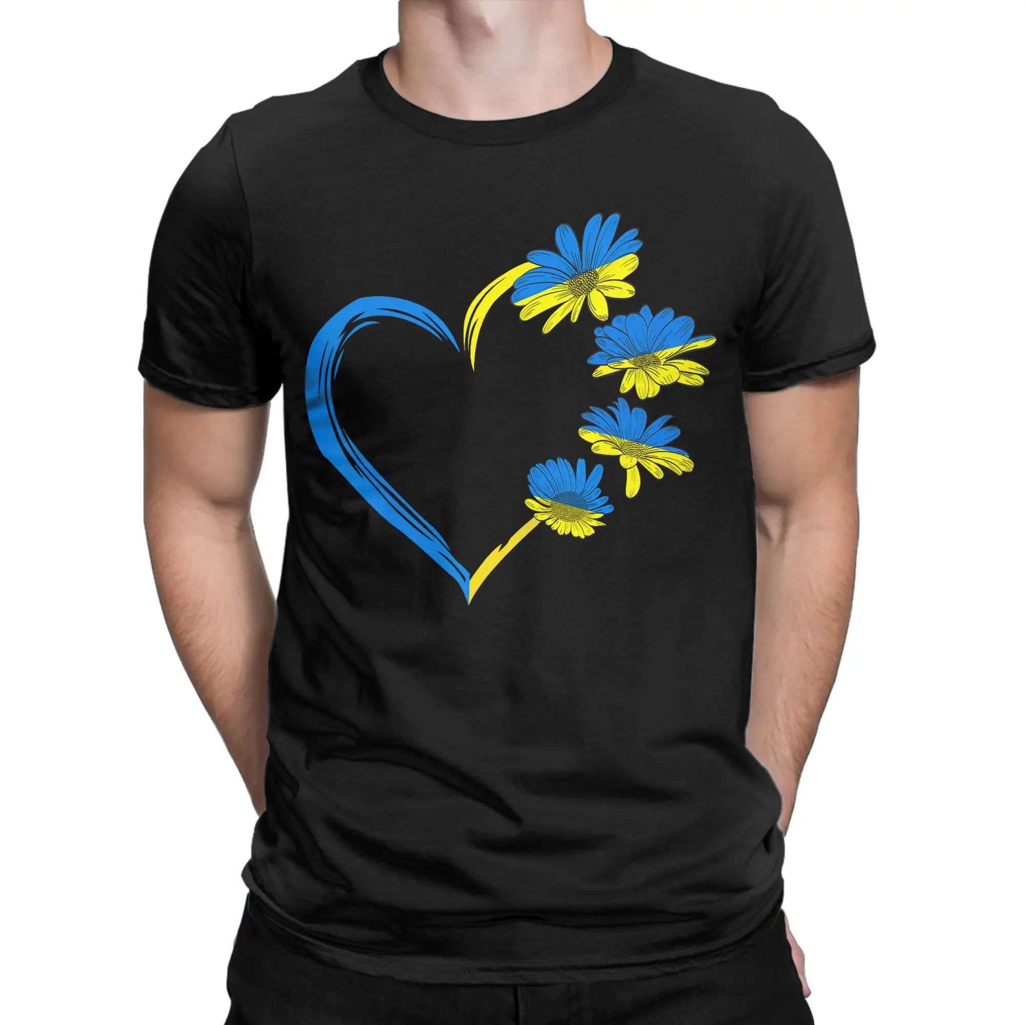 Ukraine Flag Sunflower Vintage Ukrainian Lovers Ukraine T-Shirt Summer  100% Cotton T Shirts For Couple Hipster Casual Tshirt