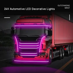 Truck Ambient Light 24v Van Led Strip Flexible Waterproof Atmosphere Decorative Lights Driving Warning Monochrome Streamer Lamp