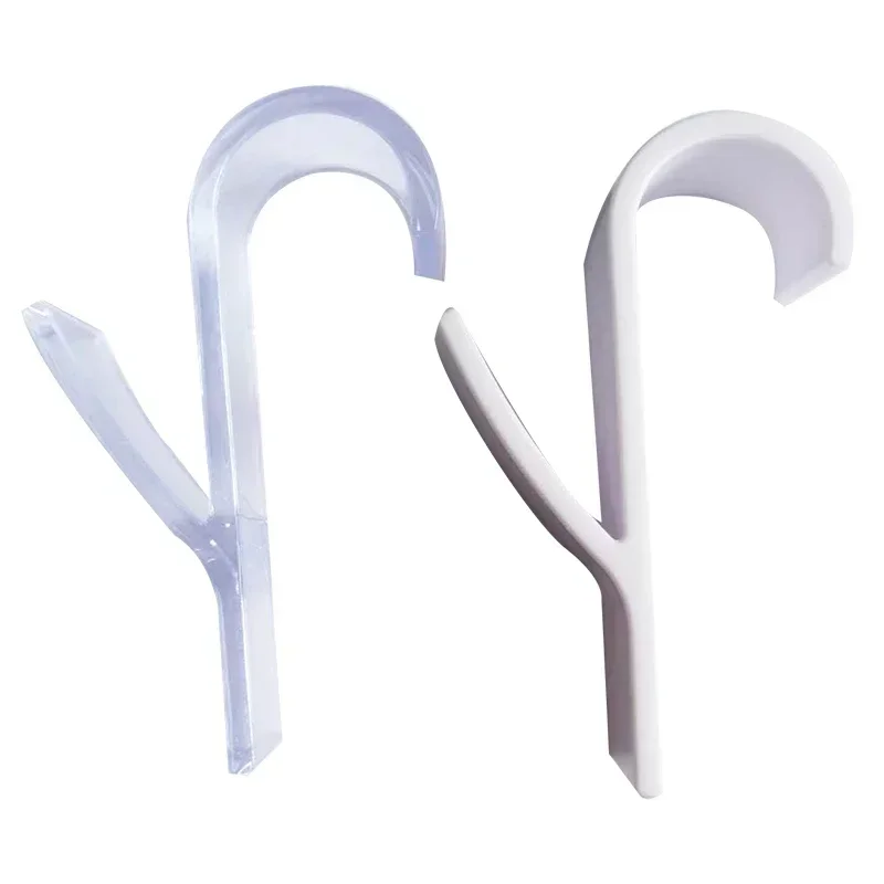 Colgador de Clips para cocina y baño, colgador transparente blanco, radiador de toallas calentadas, Riel de ropa, colgador de bufanda, soporte de