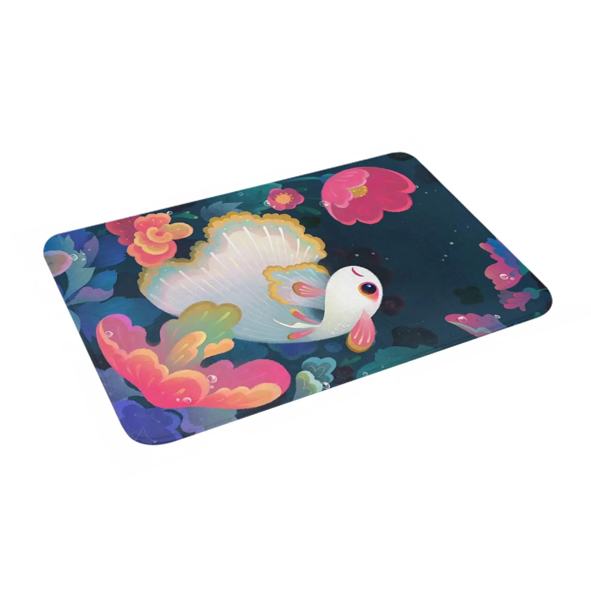 

Flower guppy Anti-slip Doormat Floor Mat Water oil proof Carpet Rug for Kitchen Entrance Home Bathroom Footpad Mats