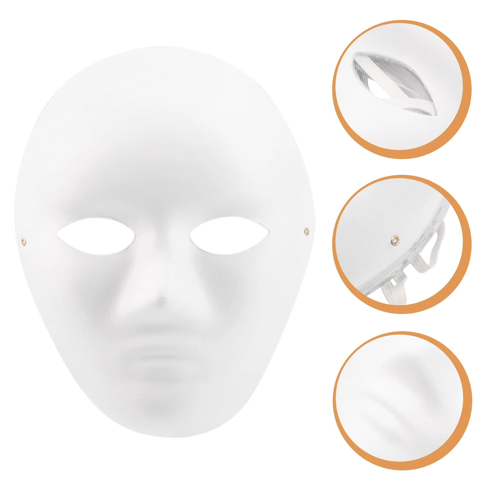 

10 Pcs Paper Mask Blank Masks Masquerade Props Craft to Decorate White Plain Child
