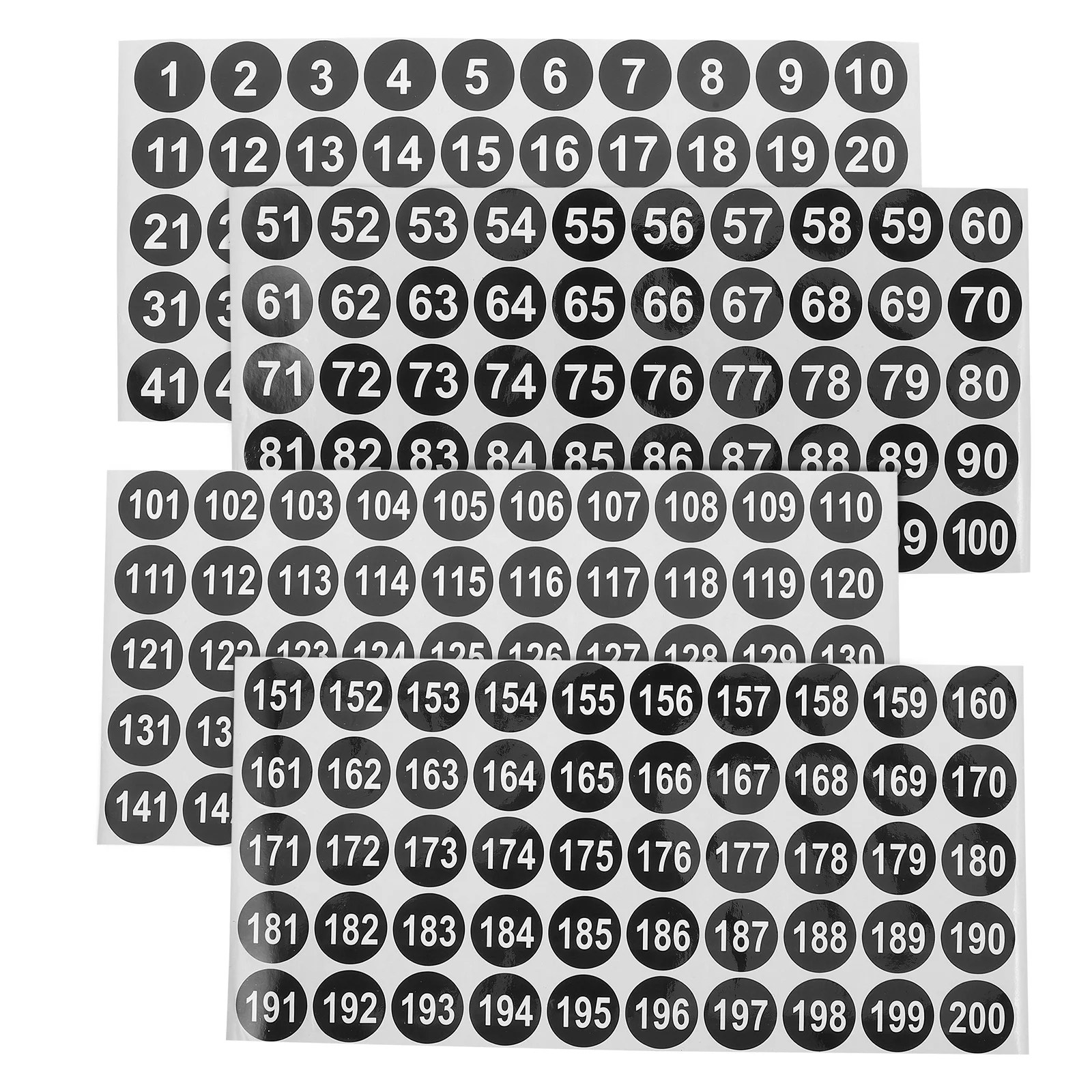 COHEALI 1 to 200 Black Round Number Stickers Labels for Inventory Storage Organizing Boxes Bins Toolbox Lockers