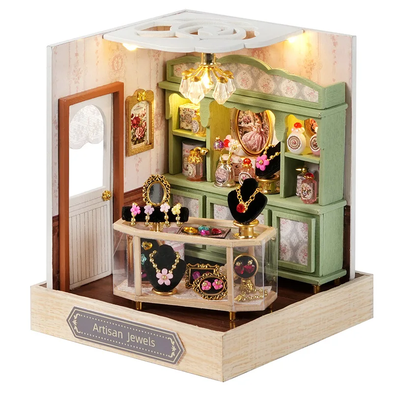Miniatur-Puppenhaus-Spielzeugset, 3D-Puzzle, zum Selberbauen, handgefertigtes Modell, Zimmer, Schlafzimmer, Heimdekoration, Puppenhäuser, Spielzeug für Geburtstagsgeschenke. – Detail 12