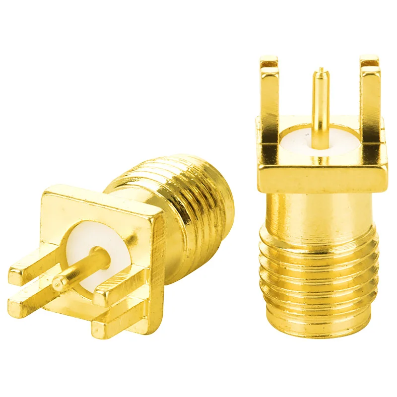 SMA Female Jack Male Plug Adapter Solder 1.2mm Spacing Edge PCB Straight Right Angle Mount RF Copper Connector Plug Socket