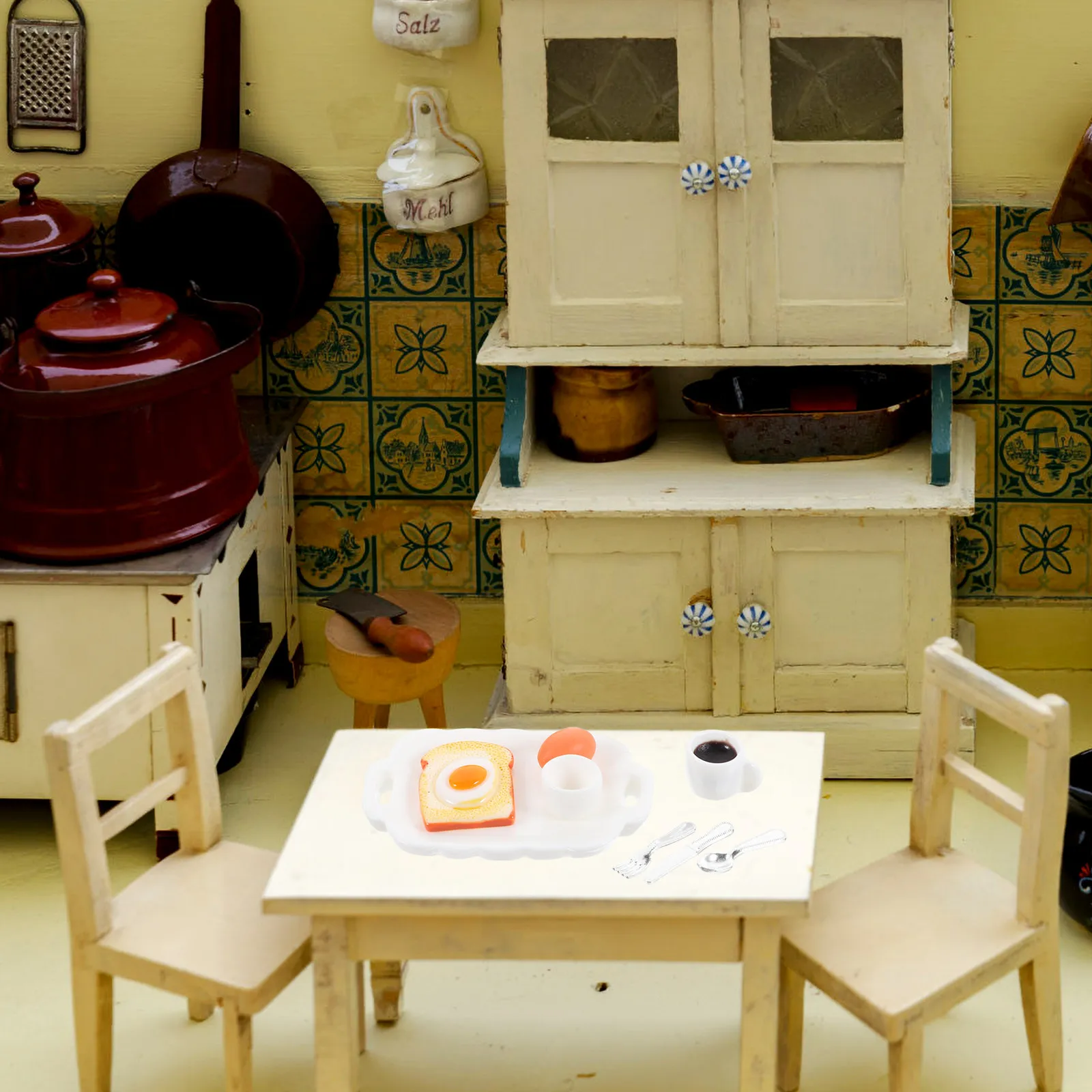 

1Set Mini Pretend Food Prop Dollhouse Breakfast Scene Kitchen Accessories Artificial Fake Food Decoration Dollhouse Accessories