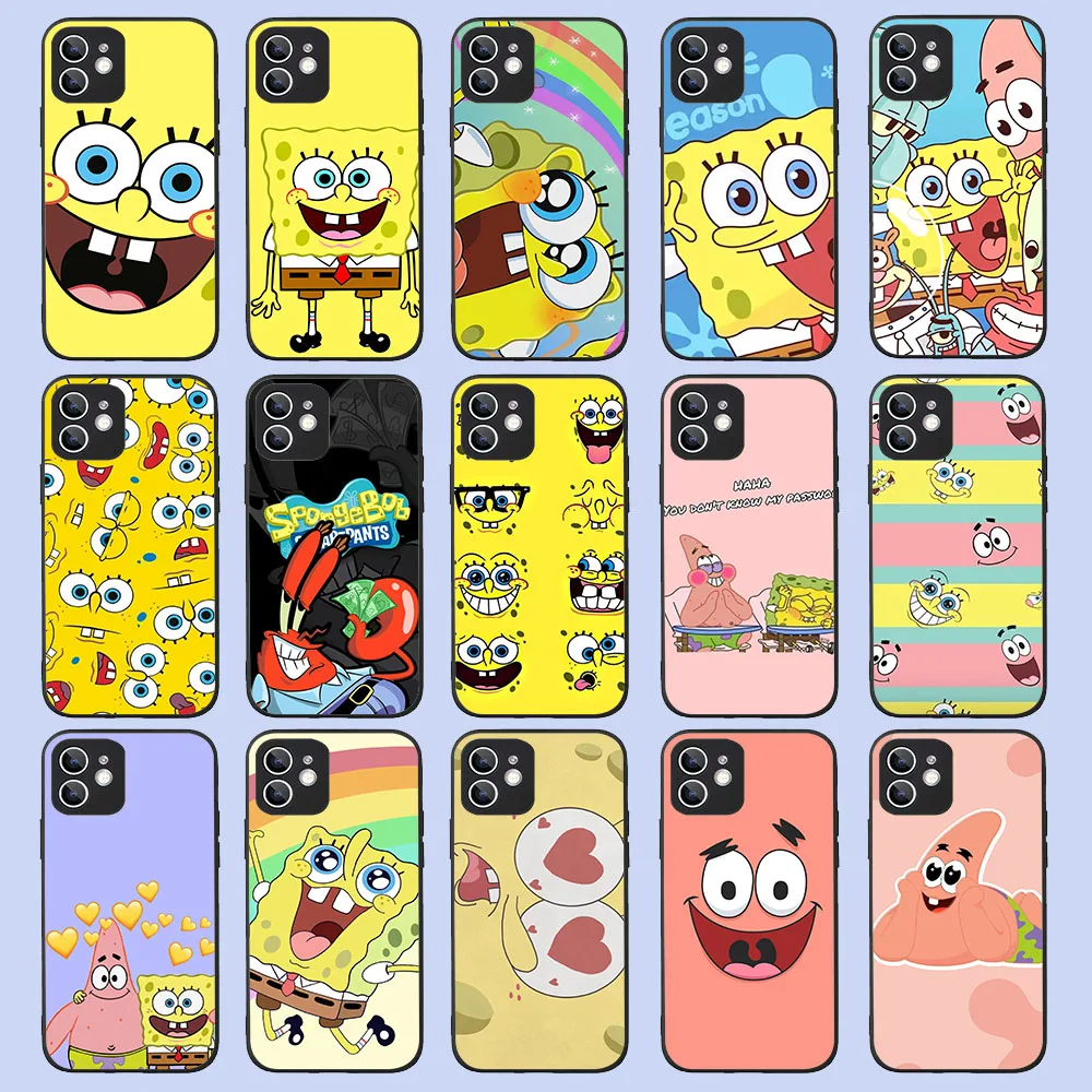 SJ-67 SpongeBob SquarePants Silicone Case For Xiaomi MI 9T 12 A2 A3 A2 A3 10T 10 10S 11 11i 8 11T Lite Pro