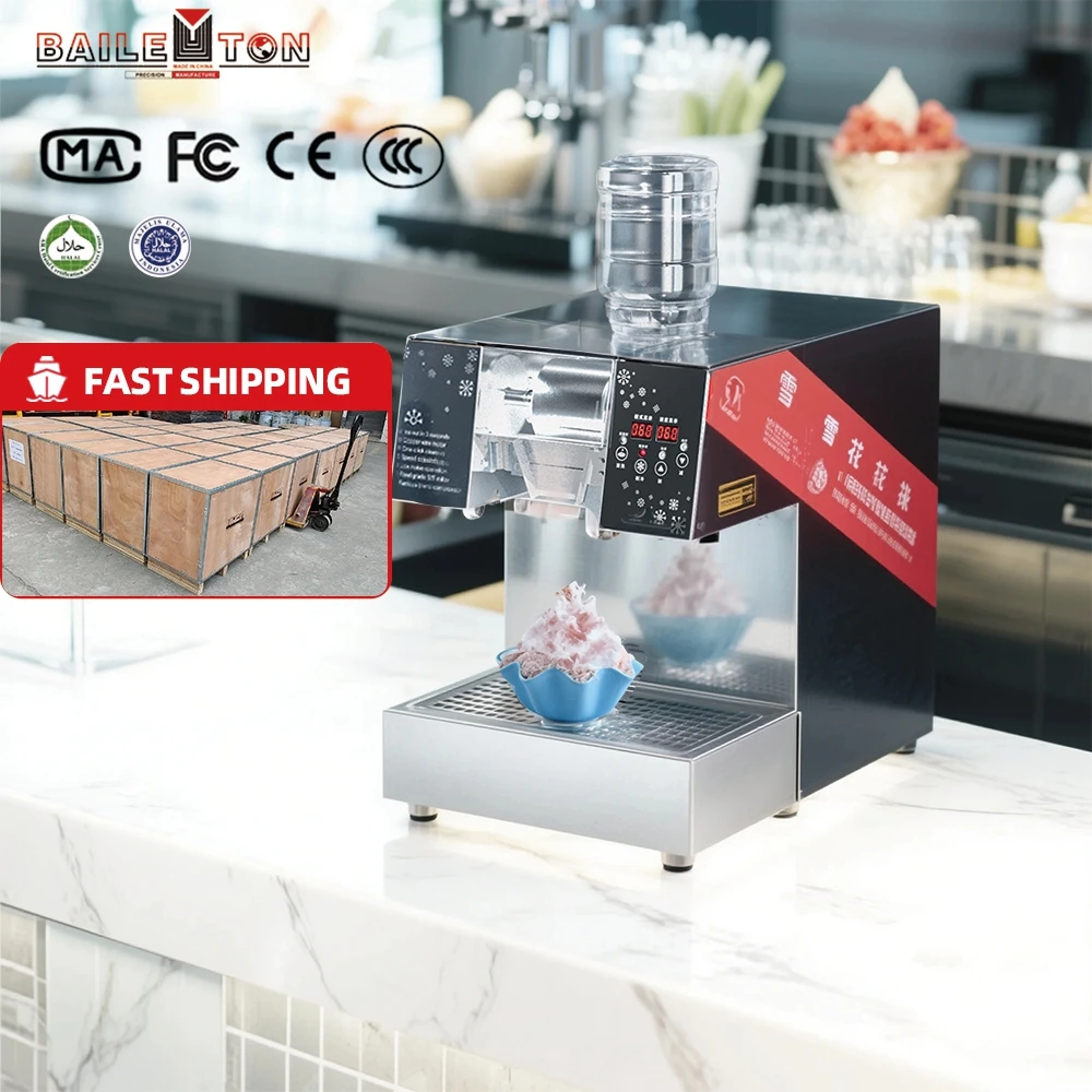 

BAILETON Snowflake Ice Cream Making Machine Korean Bingsu Machine Snow Flake Ice Machine For Dessert Shop