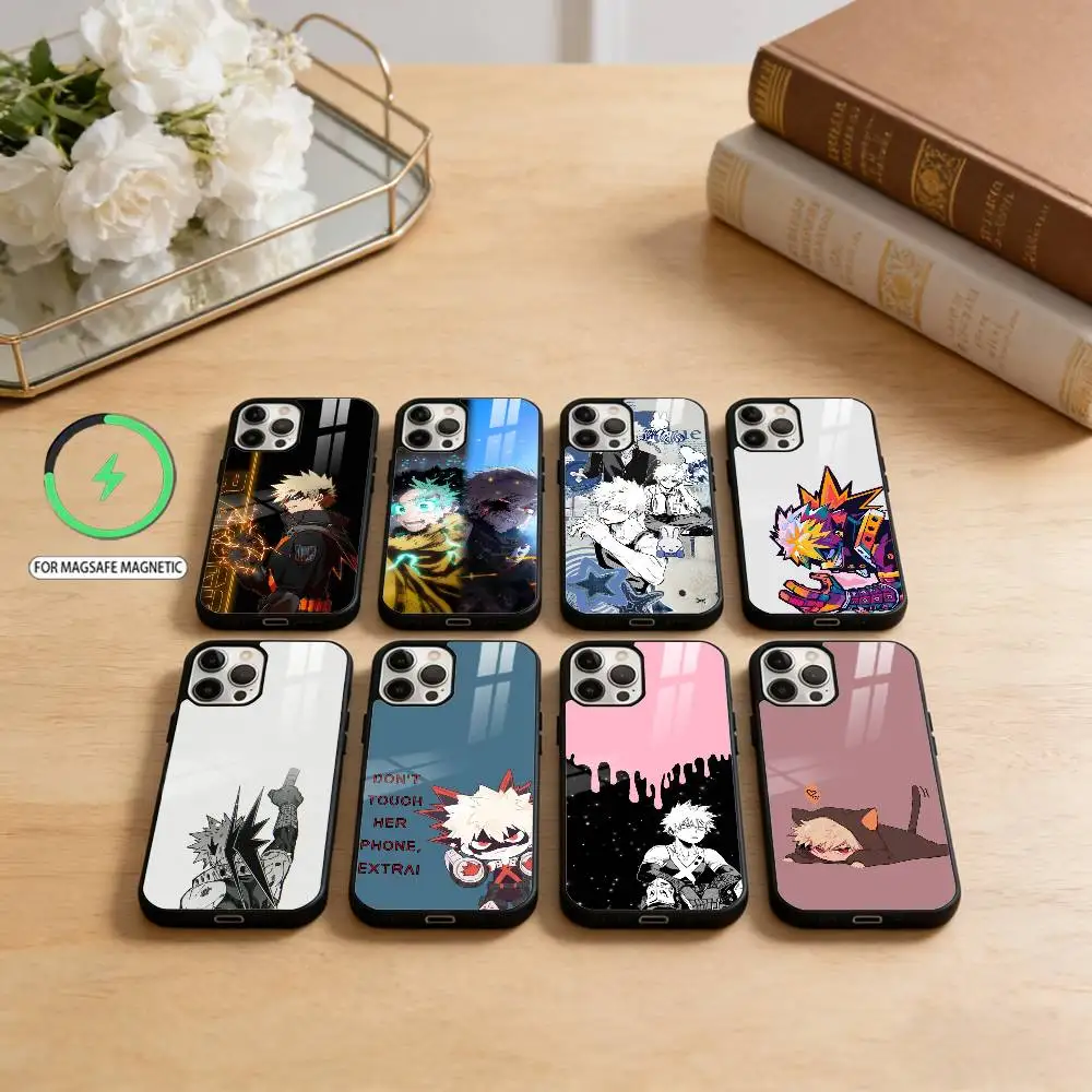 

K-Katsuki Bakugo Hero A-Academia Phone Case For iPhone17,16,15,14,13,12,11 Plus,Pro Max Magnetic For Magsafe Wireless Charging