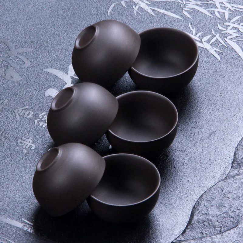 2pcs/lot zisha tea cups purple clay cup 30ml yixing cup pu er tea tools kungfu tea cup gift drink tea tool