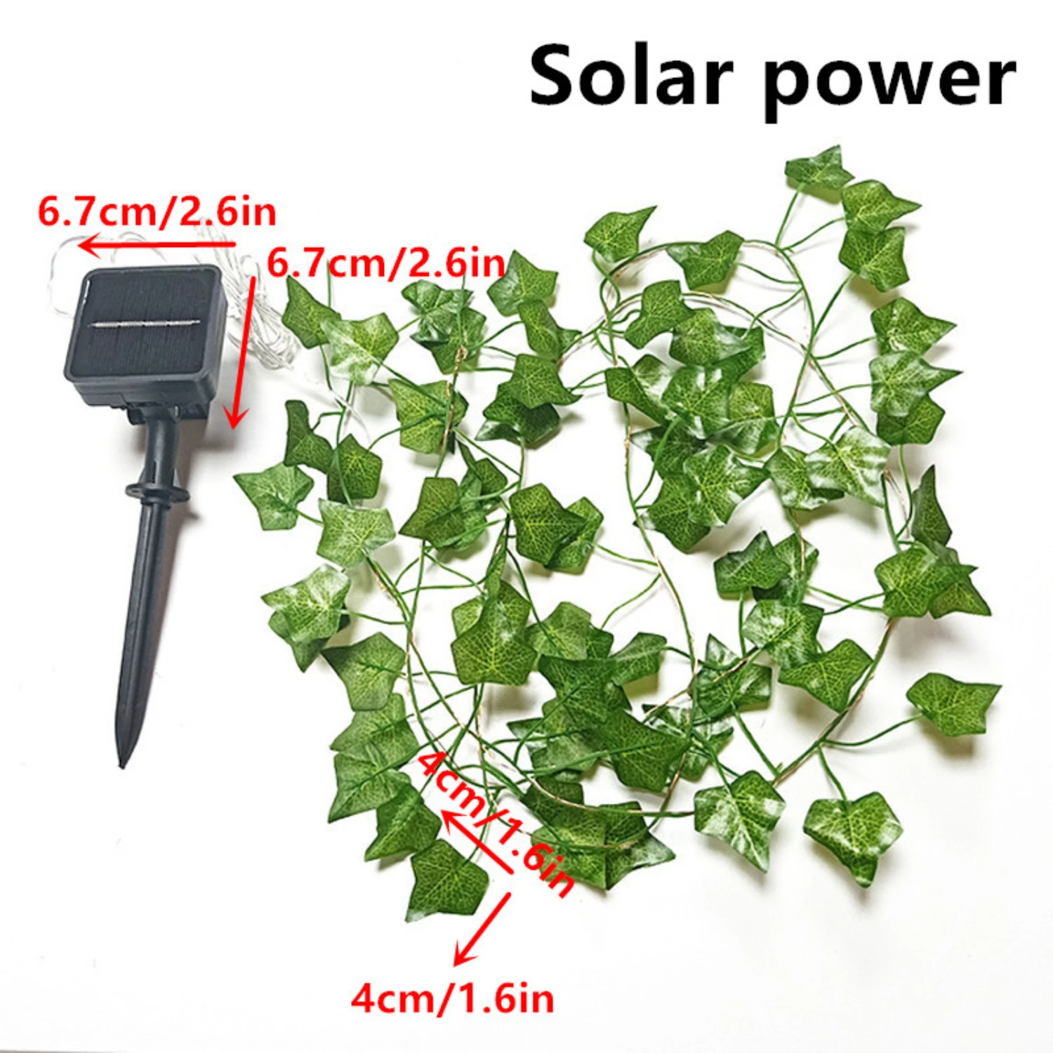 Solar Powered String Lights para decoração do jardim, Green Ivy Vine, Melhorar o seu espaço ao ar livre, Perfeito para o Natal, Novo