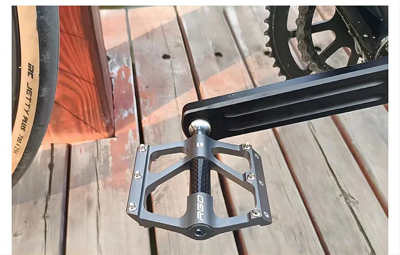 RGO Carbon Faser Pedal Rennrad Pedal 3-Lager Aluminium Legierung Anti-skid Mountainbike Pedal Fahrrad Zubehör – Detail 11