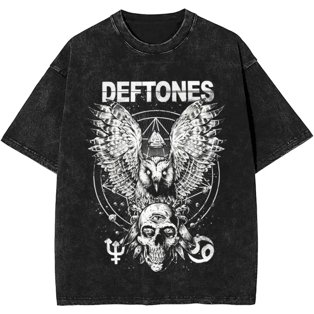 Harajuku Deftones Rock Band Apparel T Shirts Washed Style Men Women T-Shirts Fashion Top Tee Shirt Streetwear