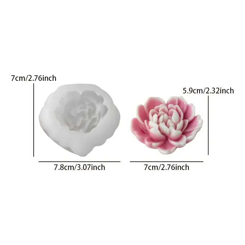 Reusable Silicone Heart-Shaped Flower Mold - for 3D Floral Candle and Soap Making, Elegant Pink Floral Design, High Temperature Resistant (Reaches Candle Making Temperature), Easy to Demold and Clean, Suitable for DIY Crafts, Home Decoration, Weddings, Birthday Parties - Durable and Non-Toxic Making Tool, Silicone Candle Mold, Wedding Decoration, Craft Enthusiasts