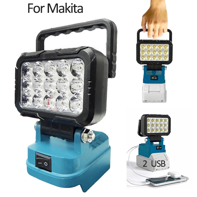 3 inch Cordless LED Work Light For Makita 14.4V-18V Li-ion Battery Lantern Outdoor Flashlight Camping Lamp Emergency Lighting