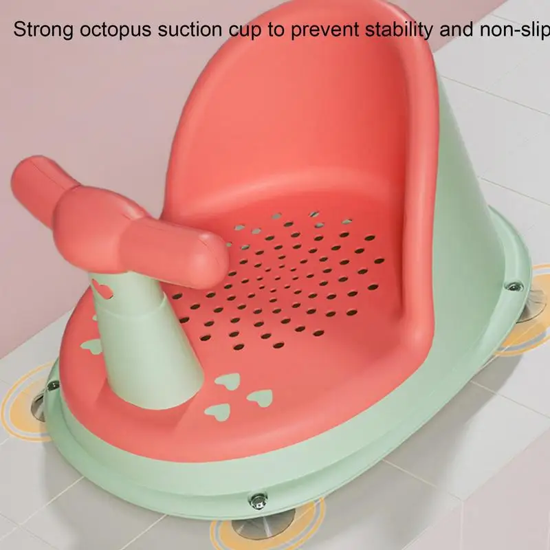 Baby Bath Seat Portable Safety Anti Slip Newborn Shower Chair With Backrest & Suction Cups Baby Care Bathing Seat Washing Toys