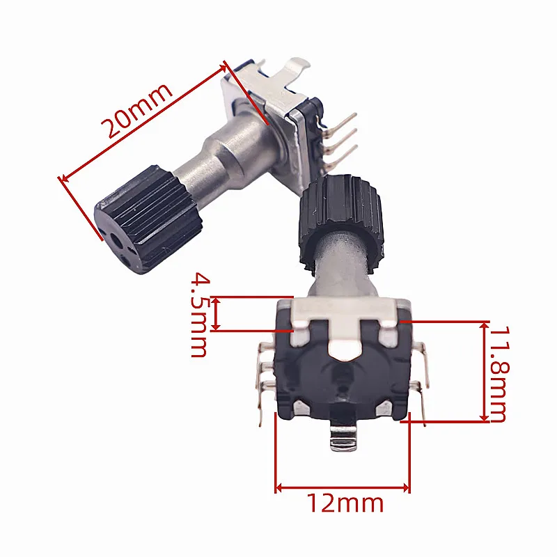 5 Peças Botão de Navegação de Áudio para DVD EC11 EC11G1564411, Botão Codificador de 20MM com Interruptor e Tampa de Engrenagem