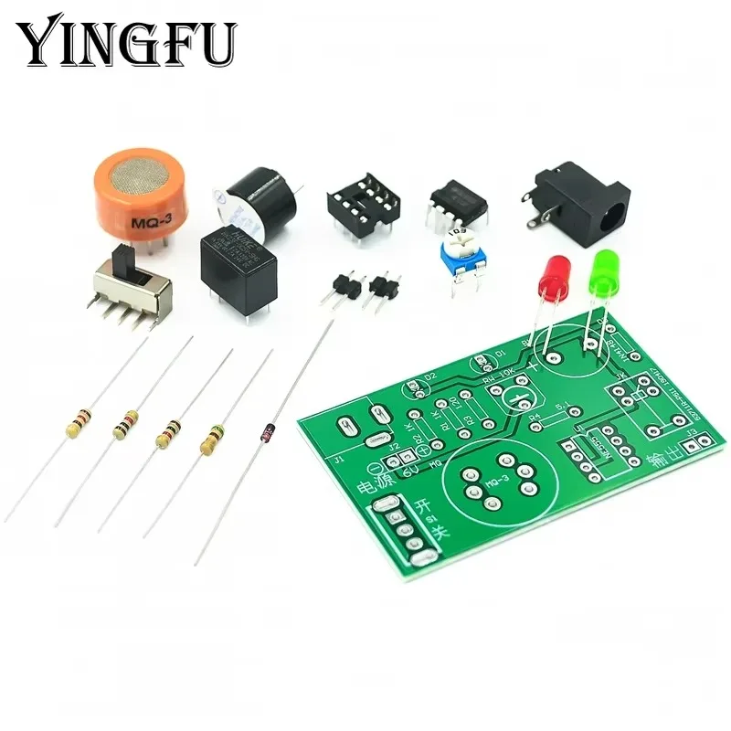 Probador de alcohol DIY piezas no instaladas Kit de bricolaje mq-3 probador de conducción de bebidas MQ-3 módulo sensor de alcohol
